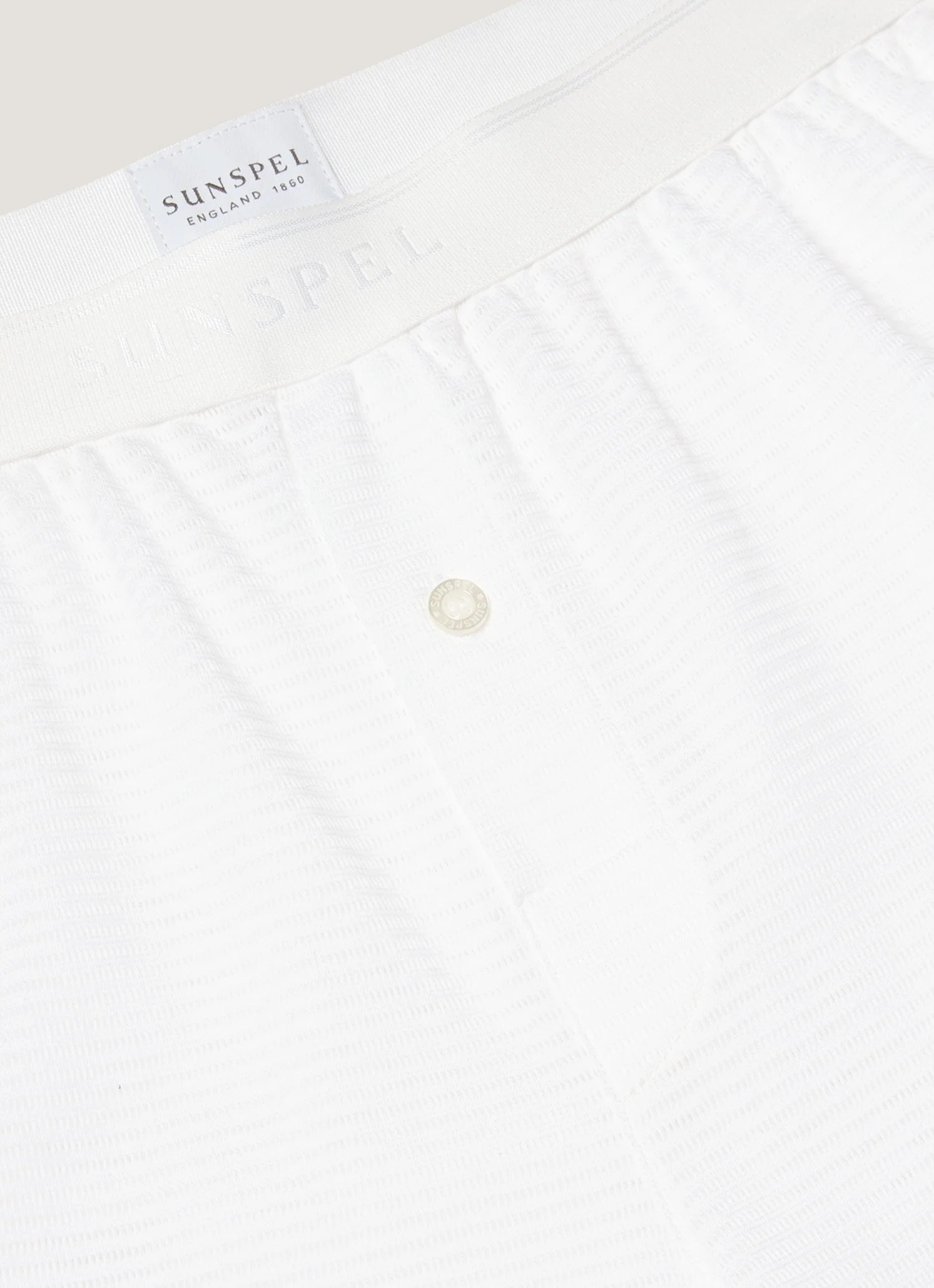 Men's Cellular Cotton One-Button Boxer Short in White - Image 4