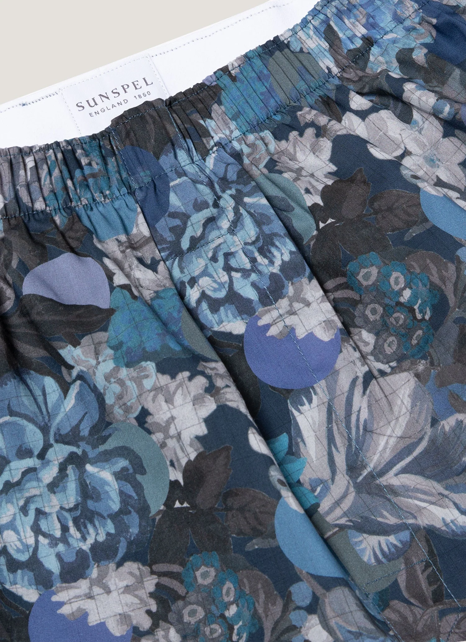 Men's Classic Boxer Short in Liberty Fabric in Frost Blue Floral - Image 4