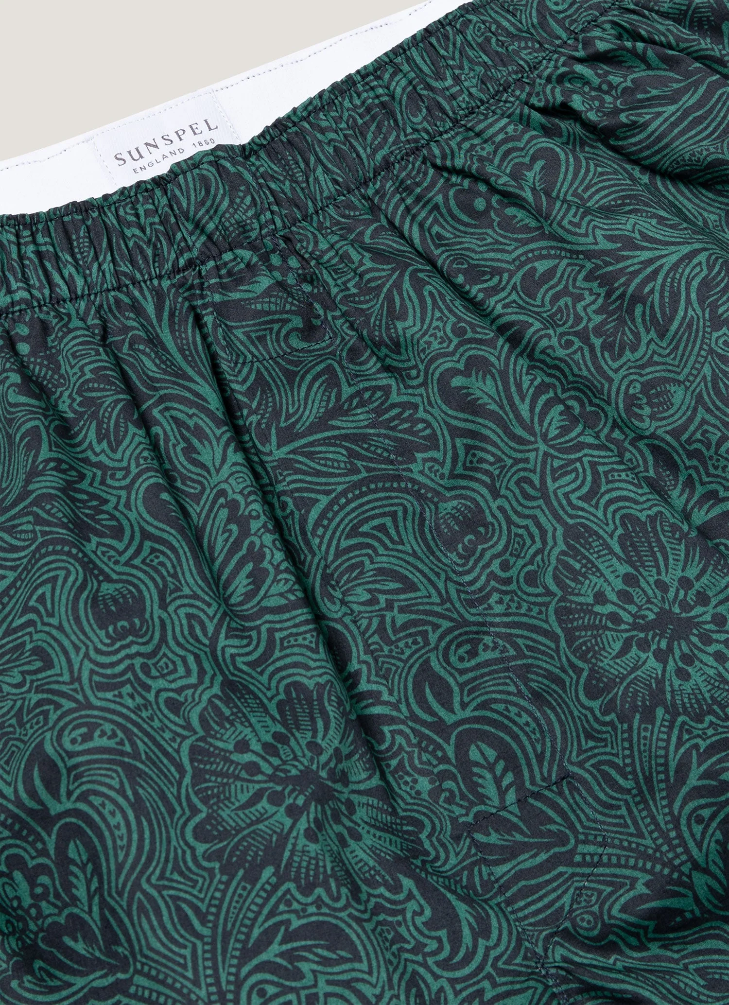 Men's Classic Boxer Short in Liberty Fabric in Steel Green Bloom - Image 4