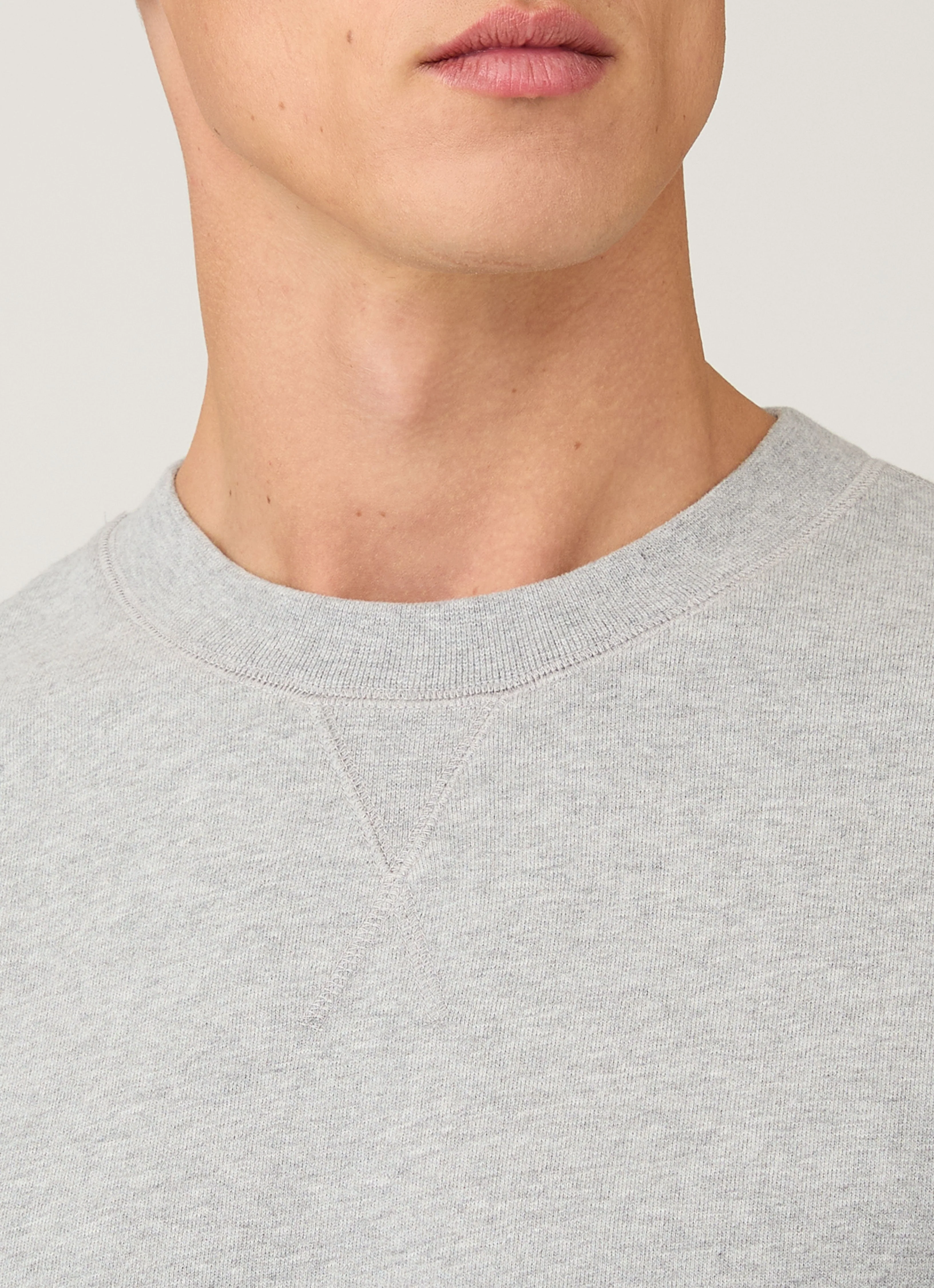 Men's Loopback Sweatshirt in Grey Melange - Image 6