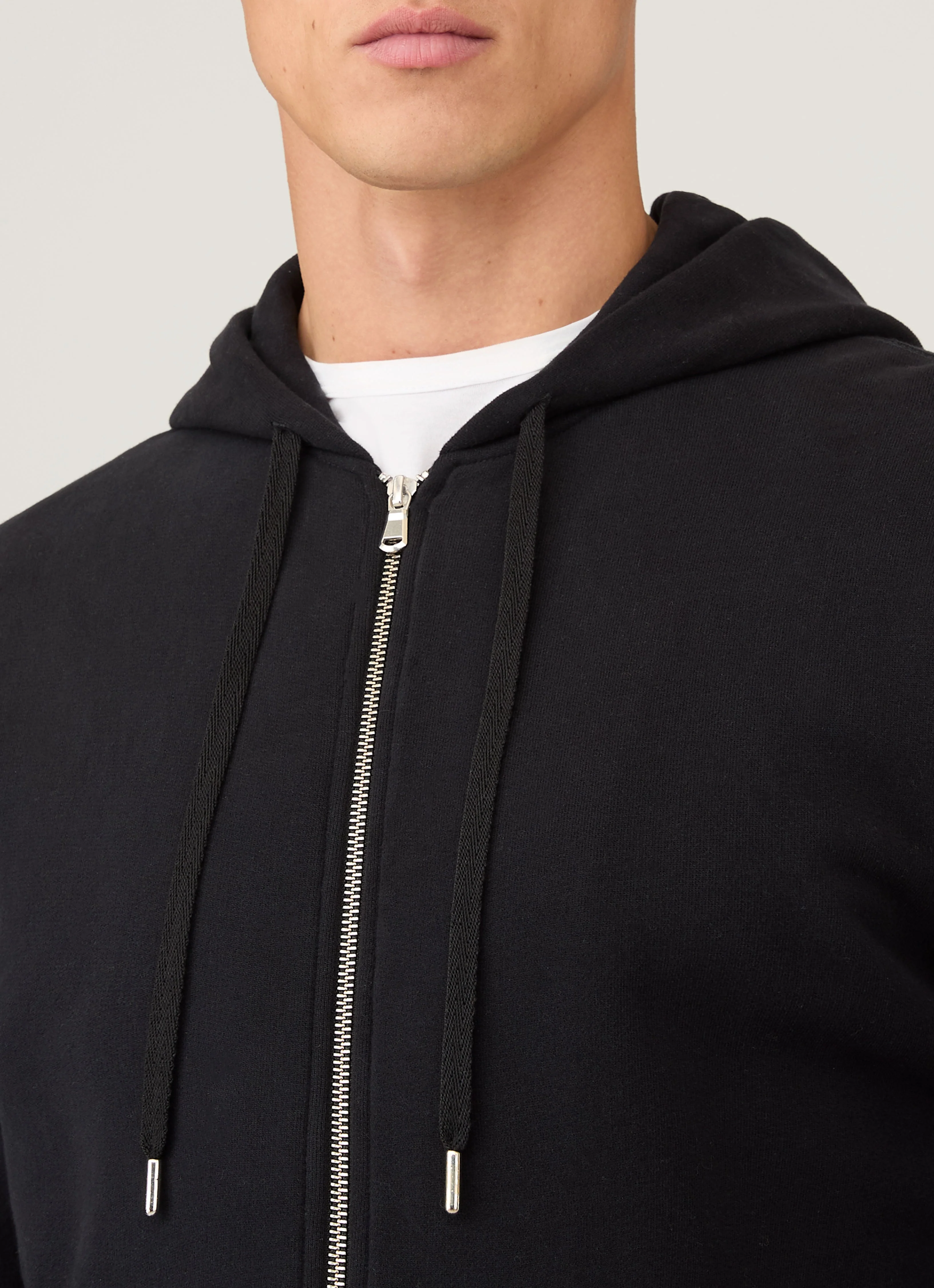 Men's Loopback Zip Hoodie in Black - Image 6
