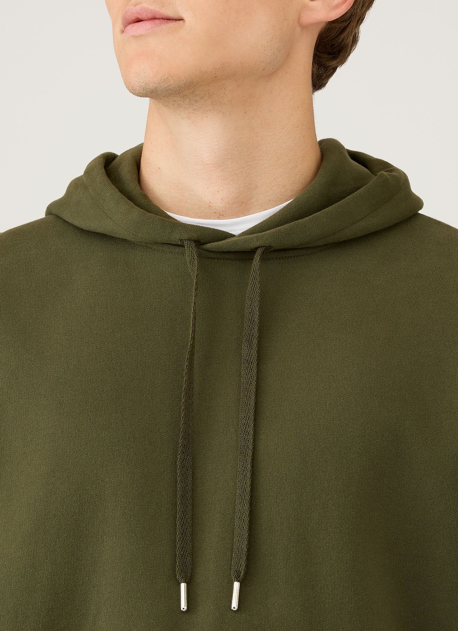 Men's Loopback Hoodie in Deep Olive - Image 6