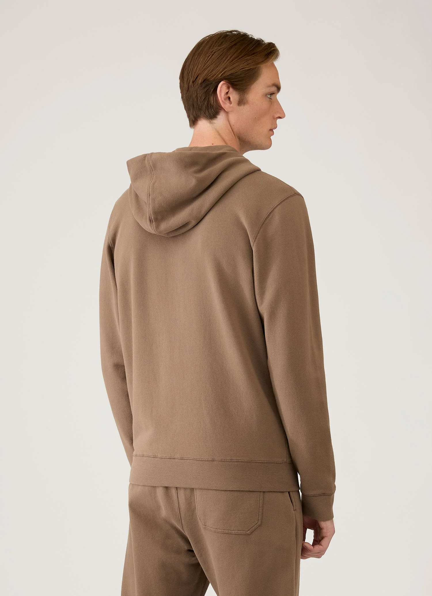 Men's Loopback Zip Hoodie in Dark Cedar - Image 5