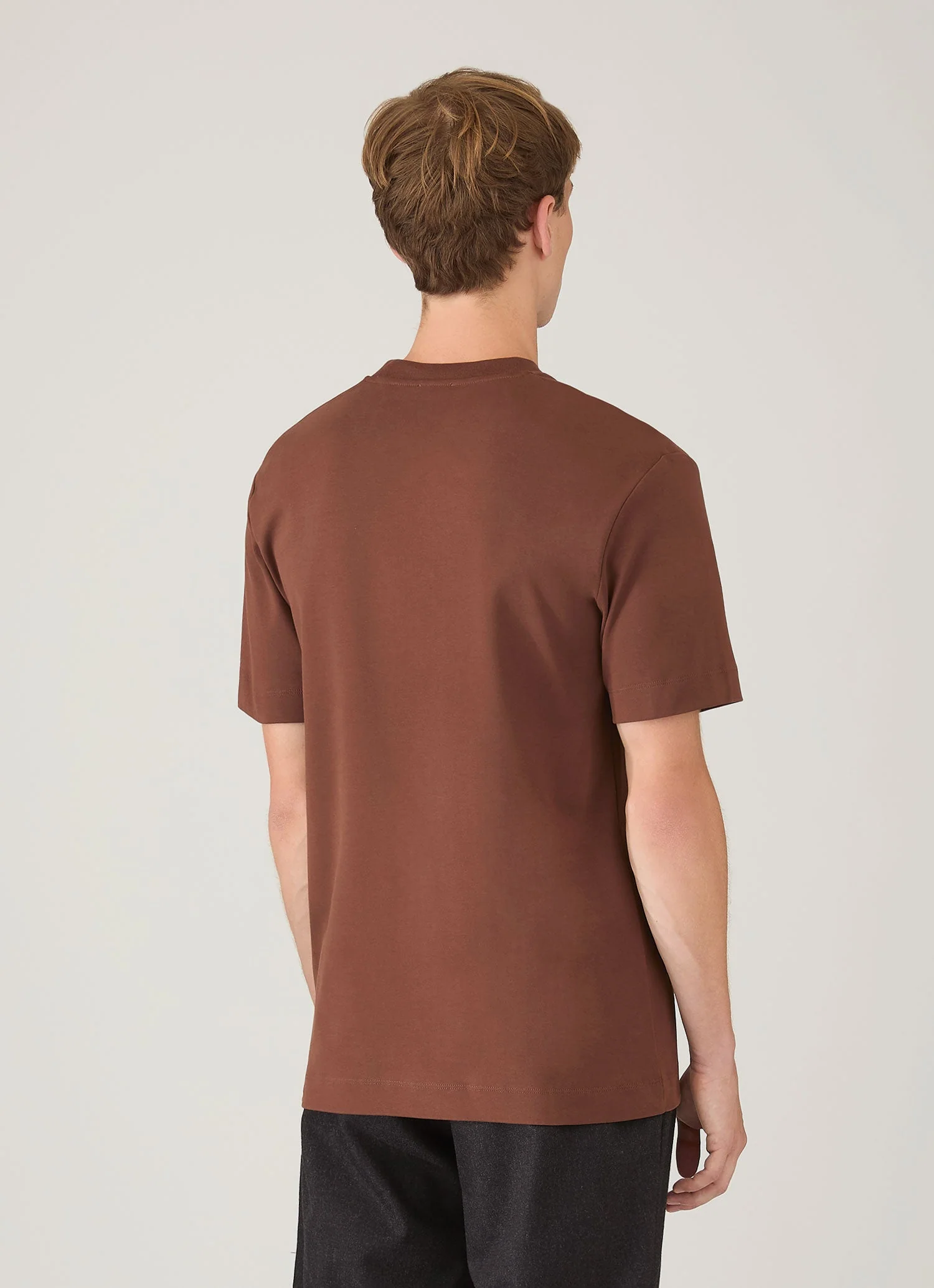 Men's Relaxed Fit Heavyweight T-shirt in Conker Brown - Image 5