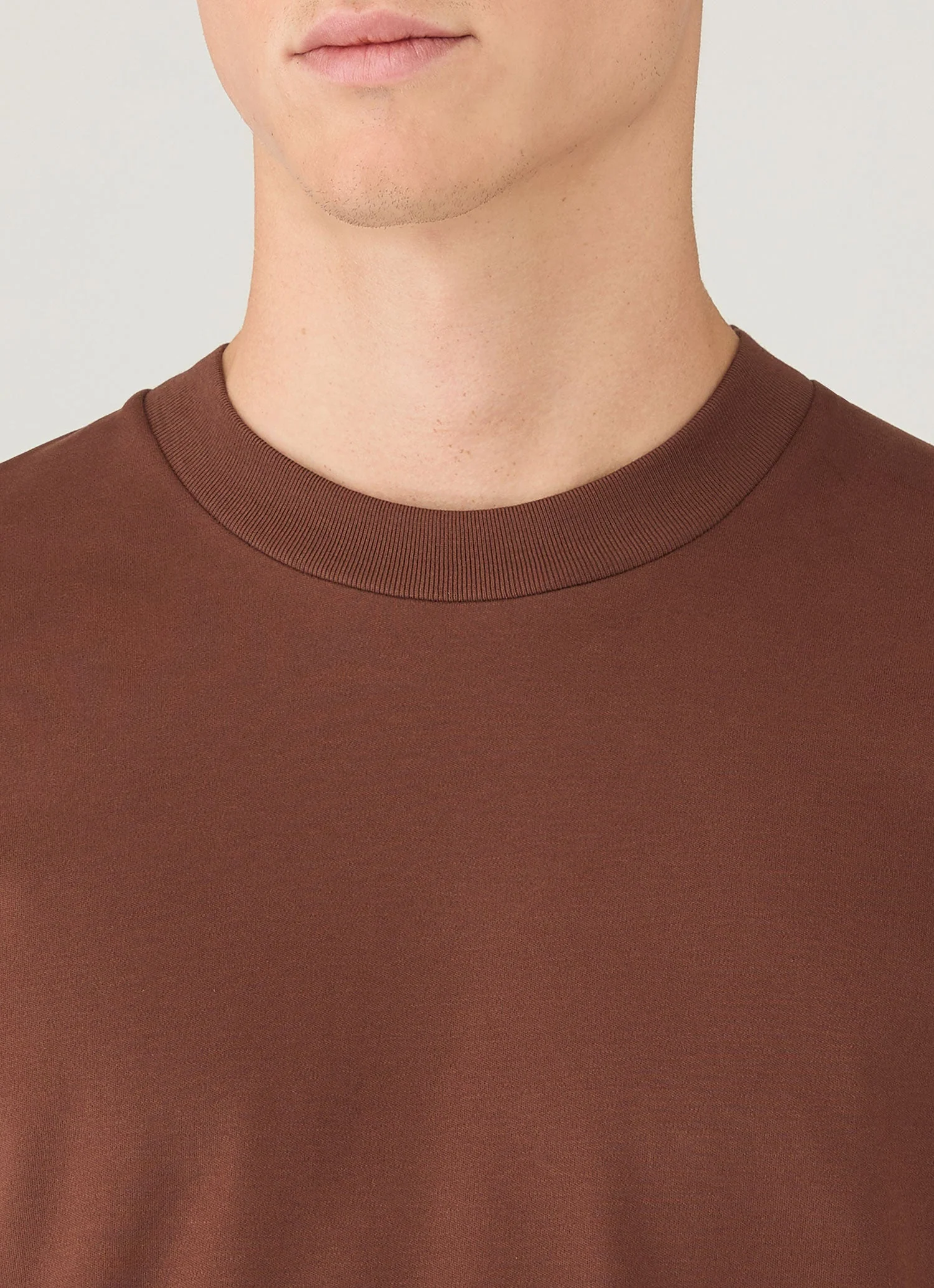 Men's Relaxed Fit Heavyweight T-shirt in Conker Brown - Image 6