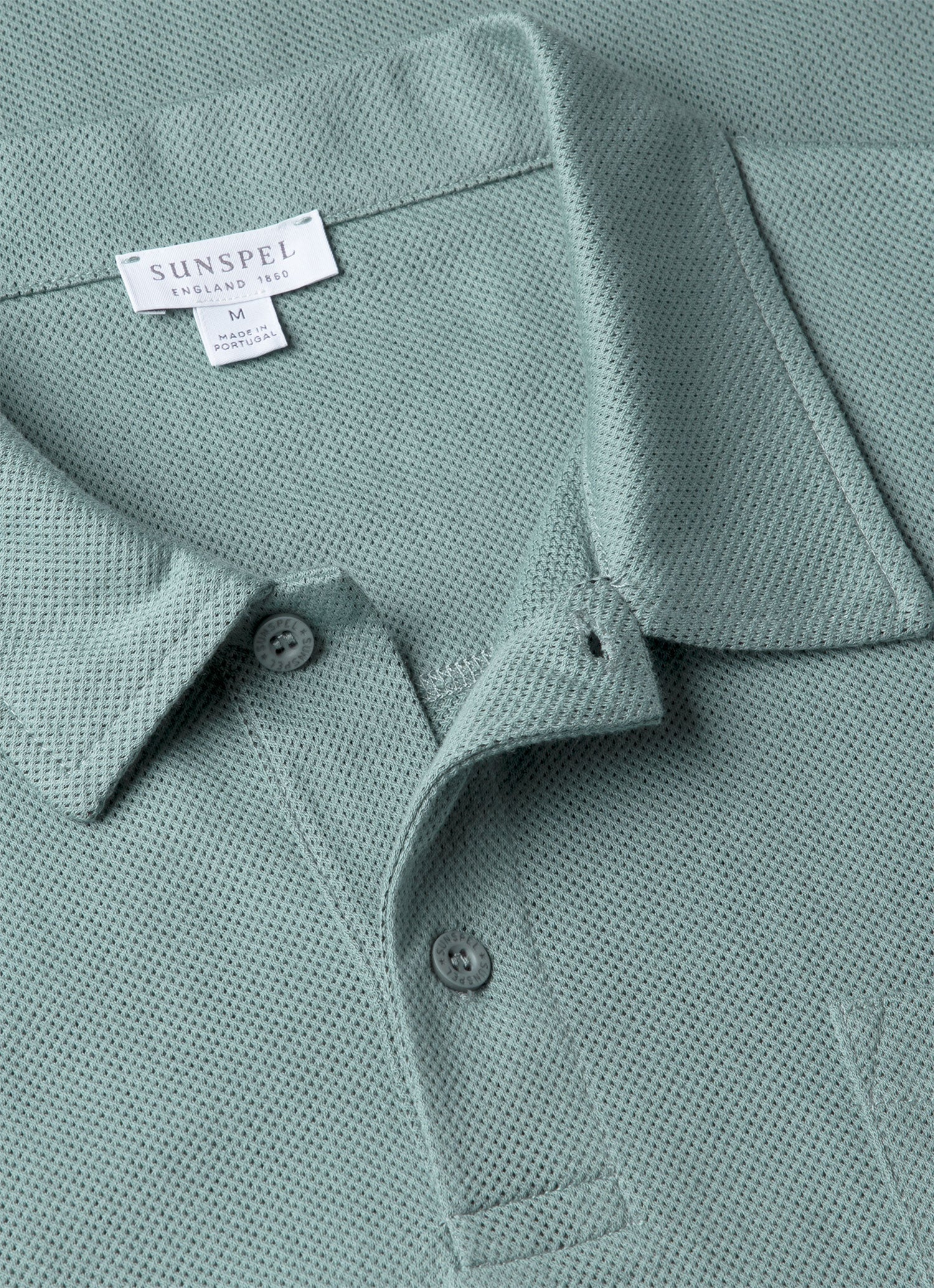 Men's Riviera Polo Shirt in Steel Green - Image 4