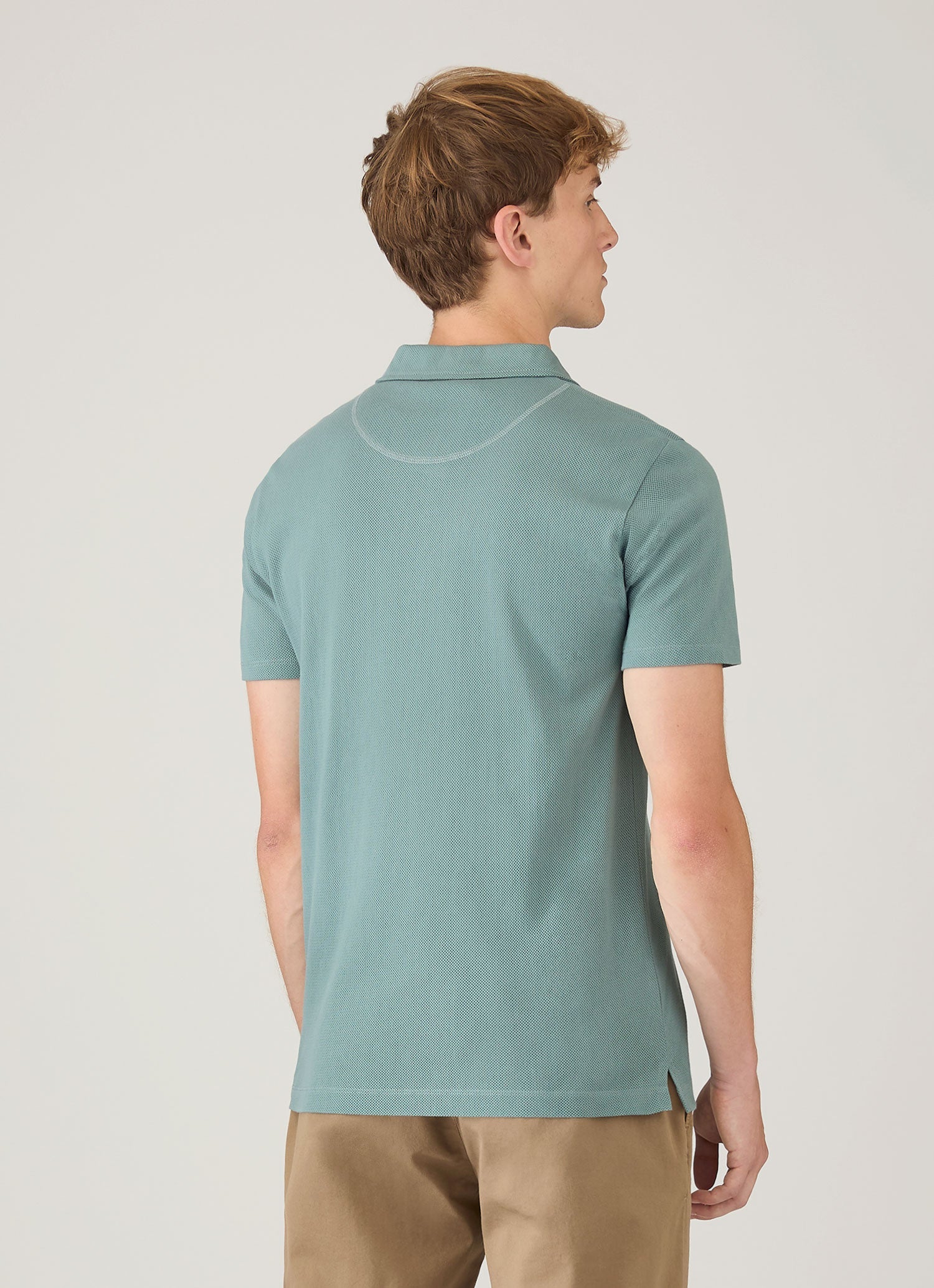 Men's Riviera Polo Shirt in Steel Green - Image 5