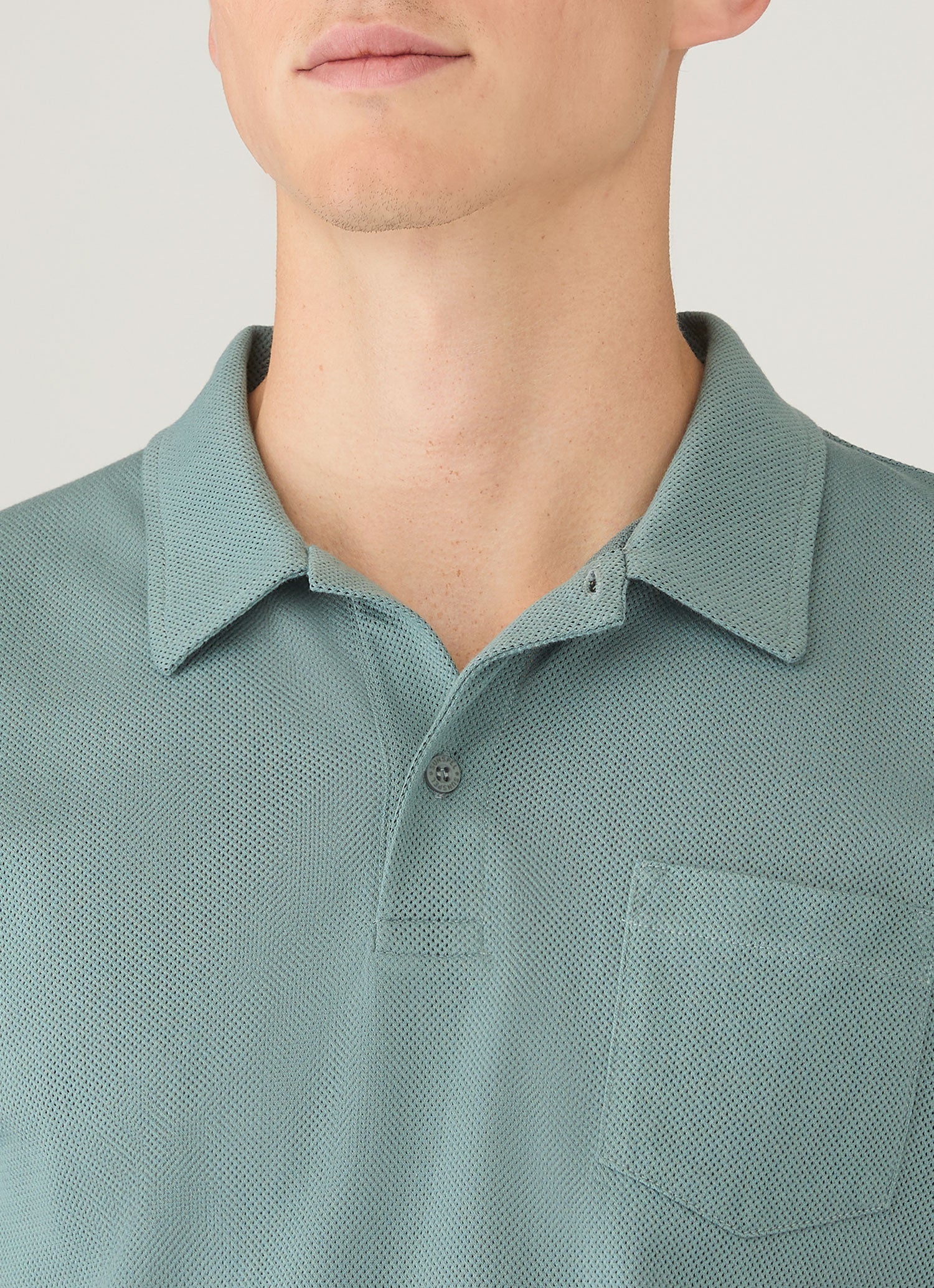 Men's Riviera Polo Shirt in Steel Green - Image 6