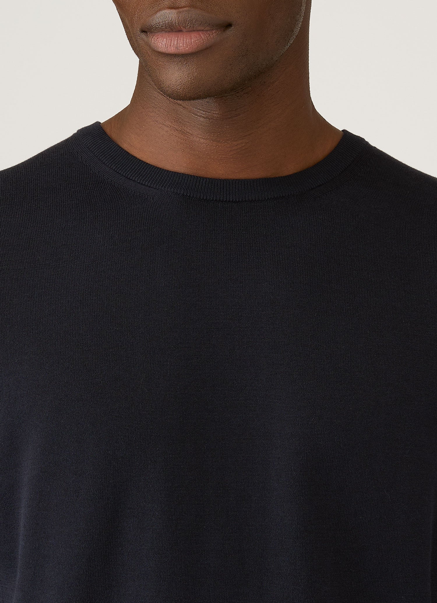 Men's Sea Island Cotton Knit T-shirt in Light Navy - Image 6
