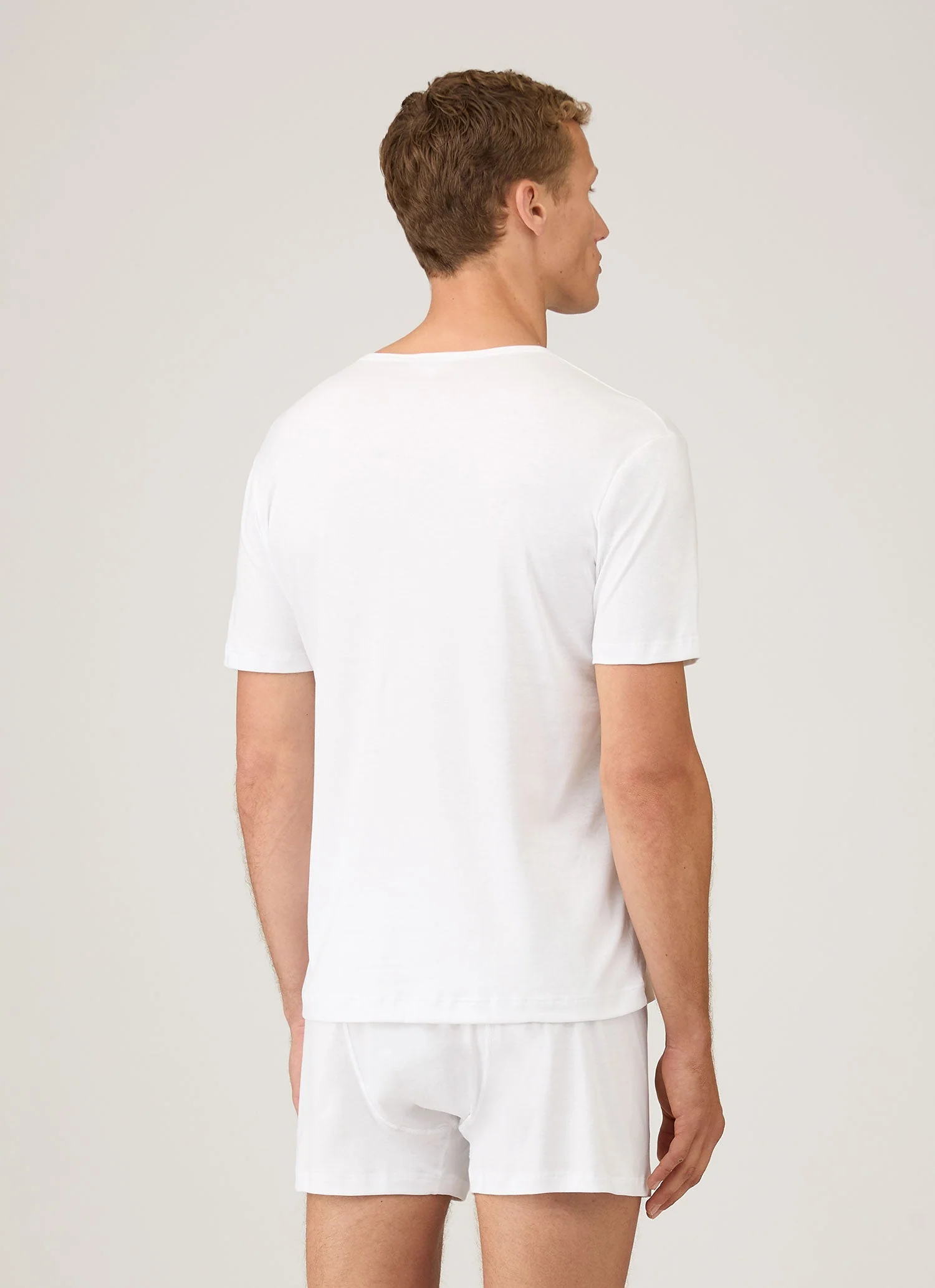 Men's Sea Island Cotton Underwear T-shirt in White - Image 3