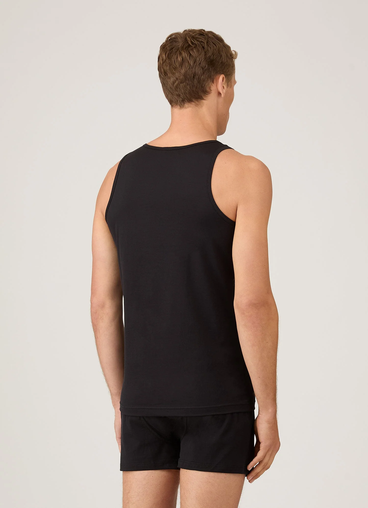 Men's Superfine Cotton Underwear Vest in Black - Image 3