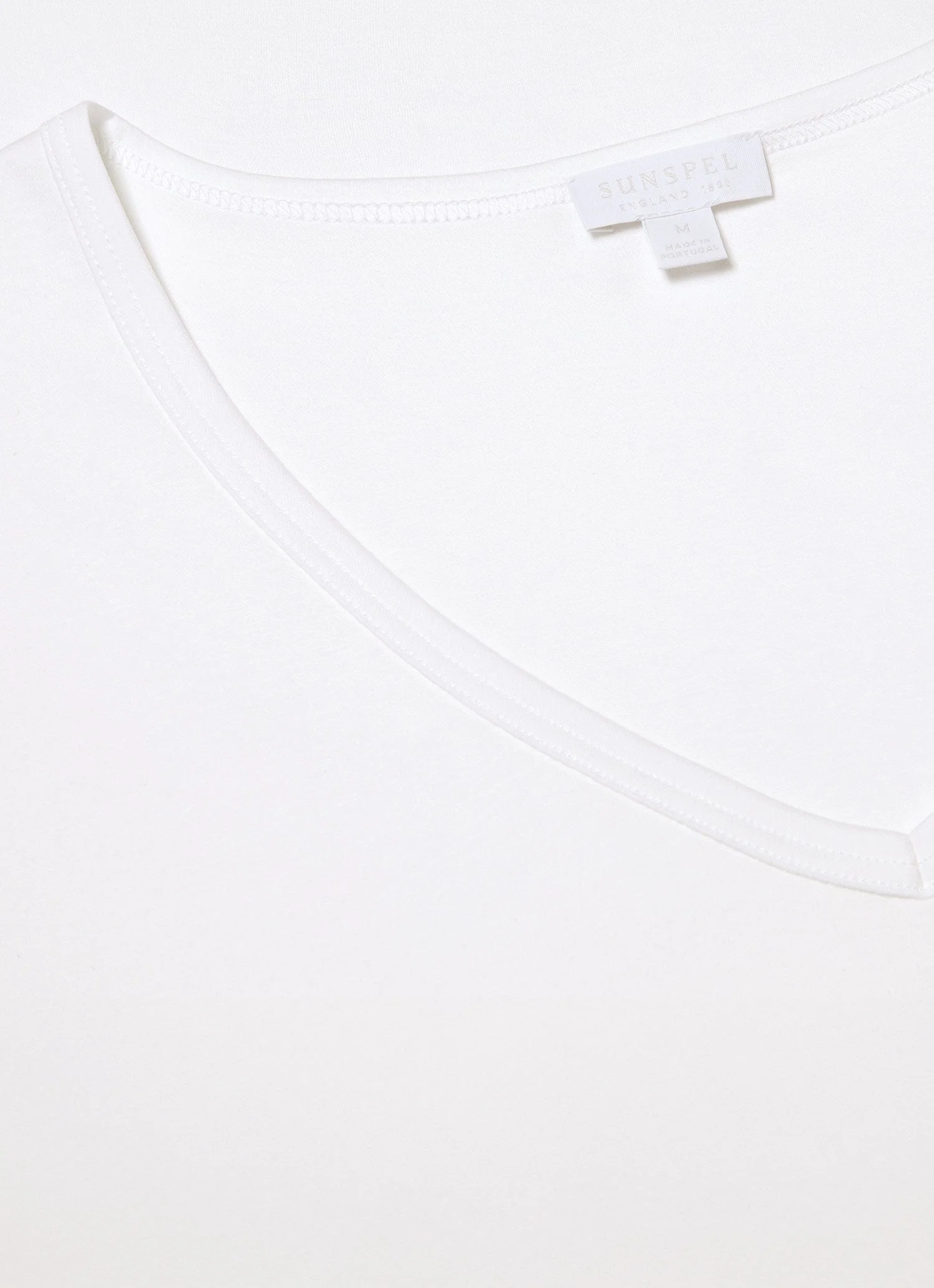 Men's Sea Island Cotton V-neck Underwear T-shirt in White - Image 4