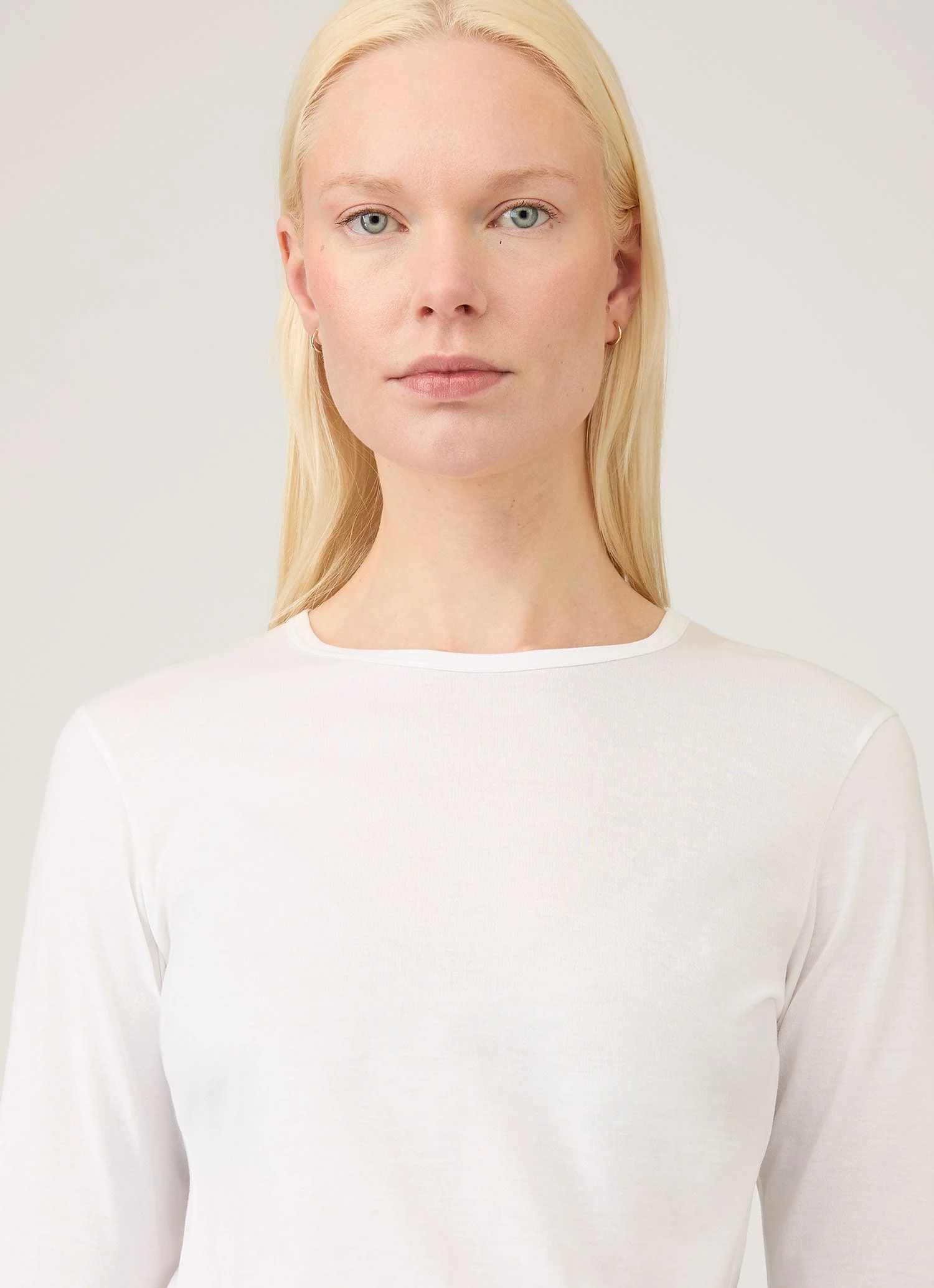 Women's Long Sleeve Classic T-shirt in White - Image 4