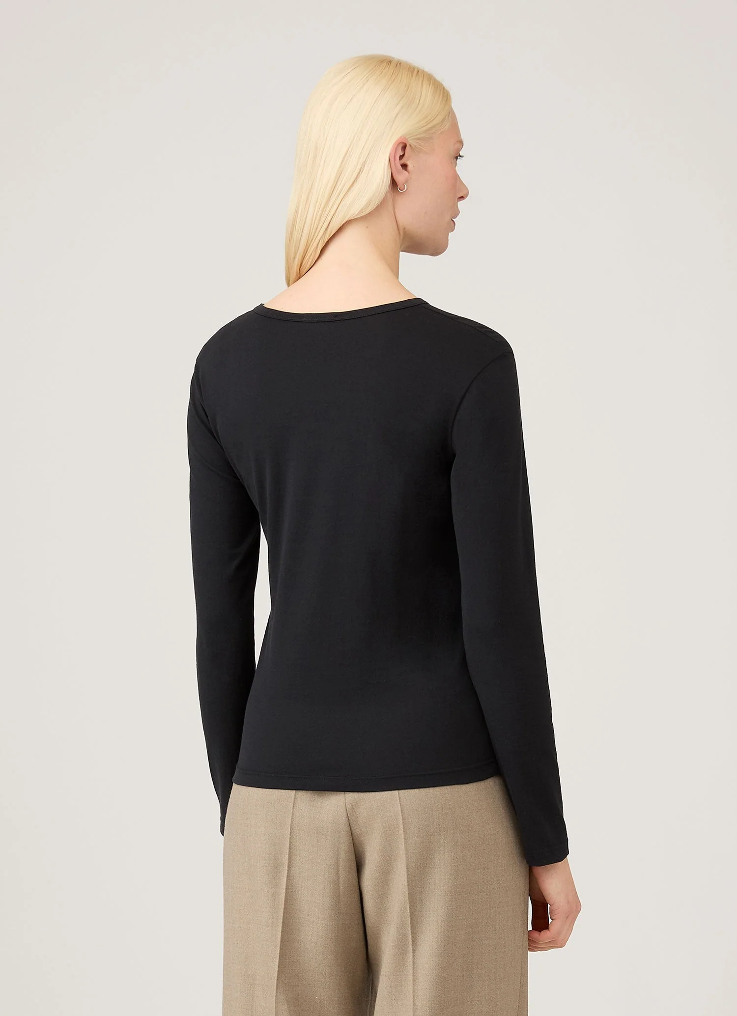Women's Long Sleeve Classic T-shirt in Black - Image 3